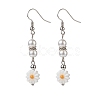 Plastic Pearl Daisy Pendant Dangle Earrings & Stretch Bracelet & Pendant Necklace SJEW-JS01256-10