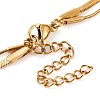 304 Stainless Steel Double Layer Round Snake Chain & Herringbone Chain Necklaces for Women NJEW-G140-16A-G-3