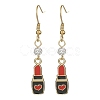 Alloy Enamel & Polymer Clay Rhinestone Beaded Dangle Earrings EJEW-JE05355-2