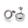 304 Stainless Steel Stud Earrings & Pendant Necklaces Jewelry Sets SJEW-L136-10-5