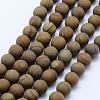 Natural Wood Lace Stone Beads Strands G-F518-21-10mm-1