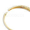 Colorful Cubic Zirconia Rectangle Hinged Bangle BJEW-N014-007-6