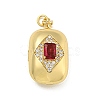 Brass Cubic Zirconia Locket Pendants KK-N254-93E-G-1