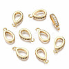 Brass Micro Pave Clear Cubic Zirconia Pendants X-KK-Q277-062-NF-1