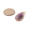 Natural Amethyst Copper Wire Wrapped Pendants PALLOY-JF02016-03-2