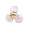 Shell Pearl Flower Stud Earrings with Brass Pin for Women EJEW-JE04829-5