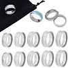 Unicraftale 10Pcs 5 Size 304 Stainless Steel Grooved Finger Ring Settings STAS-UN0041-21P-1