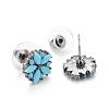 Bohemian Synthetic Turquoise Flower Stud Earrings EJEW-H085-04B-2