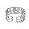 304 Stainless Steel Star Open Cuff Ring RJEW-T023-03P-2