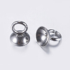 202 Stainless Steel Bead Cap Pendant Bails STAS-L198-05A-2