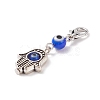 Handmade Evil Eye Lampwork Round Pendant Decorations HJEW-JM00745-5