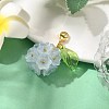 Flower Glass Pendant Decoration HJEW-TA00286-03-2