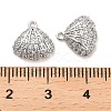 Brass Micro Pave Clear Cubic Zirconia Charms KK-C054-05P-3