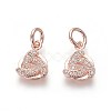 Eco-Friendly Brass Micro Pave Cubic Zirconia Charms ZIRC-J021-15-RS-2