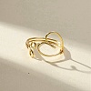 Copper Wire Wrap Heart Open Cuff Ring for Women RJEW-JR00551-5