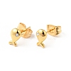Crystal Rhinestone Tiny Fish Stud Earrings with 316 Stainless Steel Pins for Women EJEW-J043-06G-1