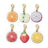 Fruits Theme Alloy Enamel Pendant Decorations HJEW-JM01358-1