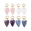 Heart Gemstone Dangle Hoop Earring for Women EJEW-JE05101-1