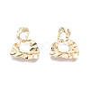 Brass Twist Half Round Dangle Stud Earrings for Women EJEW-G309-02G-1