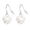 Plastic Pearl Butterfly Dangle Earrings EJEW-JE05028-04-1