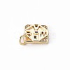 Brass Micro Pave Clear Cubic Zirconia Charms KK-Q765-010-NF-3