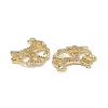 Brass Micro Pave Clear Cubic Zirconia Connector Charms KK-E068-VB055-3