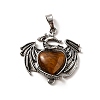 Natural Tiger Eye Heart Pendants KK-K331-01AS-02-2