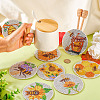 DIY Bees Theme Diamond Painting Acrylic Cup Mat Kits DIY-TAC0012-72-19