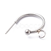 Non-Tarnish 304 Stainless Steel Half Hoop Earrings STAS-Z028-B01-P-3