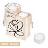 SUPERDANT Memorial Series Wooden Candle Holder and Candles Set AJEW-SD0001-15H-2