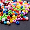 121.5G 15 Colors Opaque Acrylic European Beads SACR-SZ0001-09-3