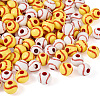 Biyun 200Pcs 2 Colors Opaque Acrylic Round Beads SACR-BY0001-02-3