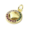 Brass Micro Pave Colorful Cubic Zirconia Pendants KK-H475-14G-06-2