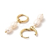 Double Natural Pearl Dangle Hoop Earrings STAS-H175-27G-2