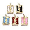 Brass Micro Pave Clear Cubic Zirconia Pendants ZIRC-S067-011-NR-1