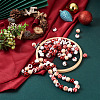 Beadthoven 100Pcs 5 Style Christmas Themed Dyed Natural Wooden Beads WOOD-BT0001-07-12