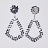 Electroplate Glass Faceted Beads Ear Studs EJEW-JE03815-3