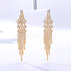 Real 18K Gold Plated Brass Dangle Stud Earrings WY4704-2-1