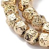 Electroplated Natural Lava Rock Beads Strands G-H303-A10-LG01-3