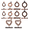 SUPERFINDINGS 10 Sets 5 Styles Brass Toggle Clasps KK-FH0004-14-5
