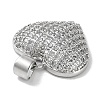 Rack Plating Brass Micro Pave Clear Cubic Zirconia
 Pendants KK-R163-03P-2