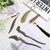 SUNNYCLUE 10Pcs 5 Style Tibetan Style Alloy Bookmarks with Hole FIND-SC0006-57-4