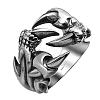 Punk Rock Style 316L Surgical Stainless Steel Hollow Claw Wide Band Rings for Men RJEW-BB06736-8-2
