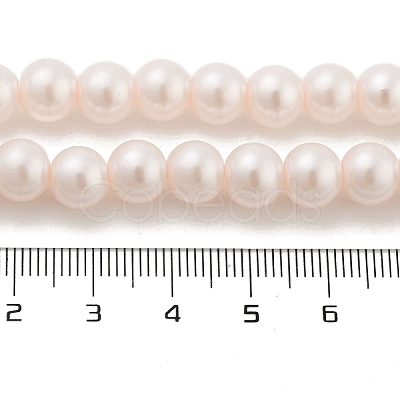 (Defective Closeout Sale) Baking Painted Pearlized Glass Pearl Round Bead Strands HY-XCP0001-17-1