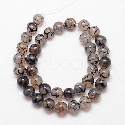 Natural Dragon Veins Agate Bead Strands G-K166-14-10mm-01-1