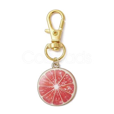 Fruits Alloy Enamel Pendant Decoration HJEW-JM01424-1