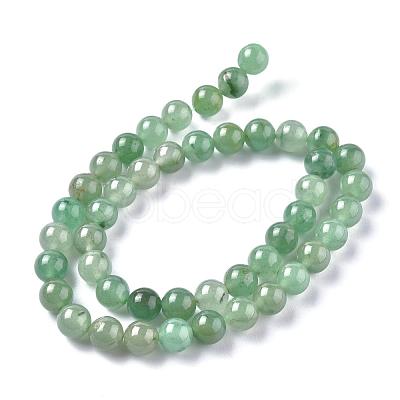 Natural Green Aventurine Beads Strands G-Q462-8mm-20A-1