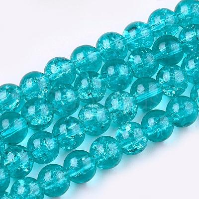 Crackle Glass Beads Strands CCG-Q001-10mm-06-1