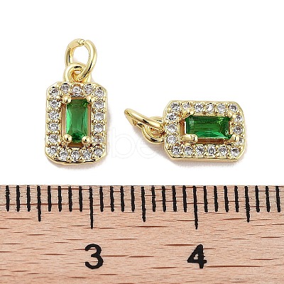 Brass Micro Pave Cubic Zirconia Charms KK-C051-11G-01-1