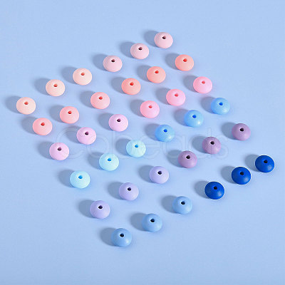 CHGCRAFT 180Pcs 12 Colors Rondelle Food Grade Eco-Friendly Silicone Abacus Beads SIL-CA0003-18-1